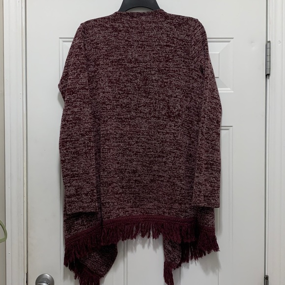 3/$15 Ya Los Angeles Cotton Blend Burgundy Draped Cardigan Size Medium - Picture 4 of 4